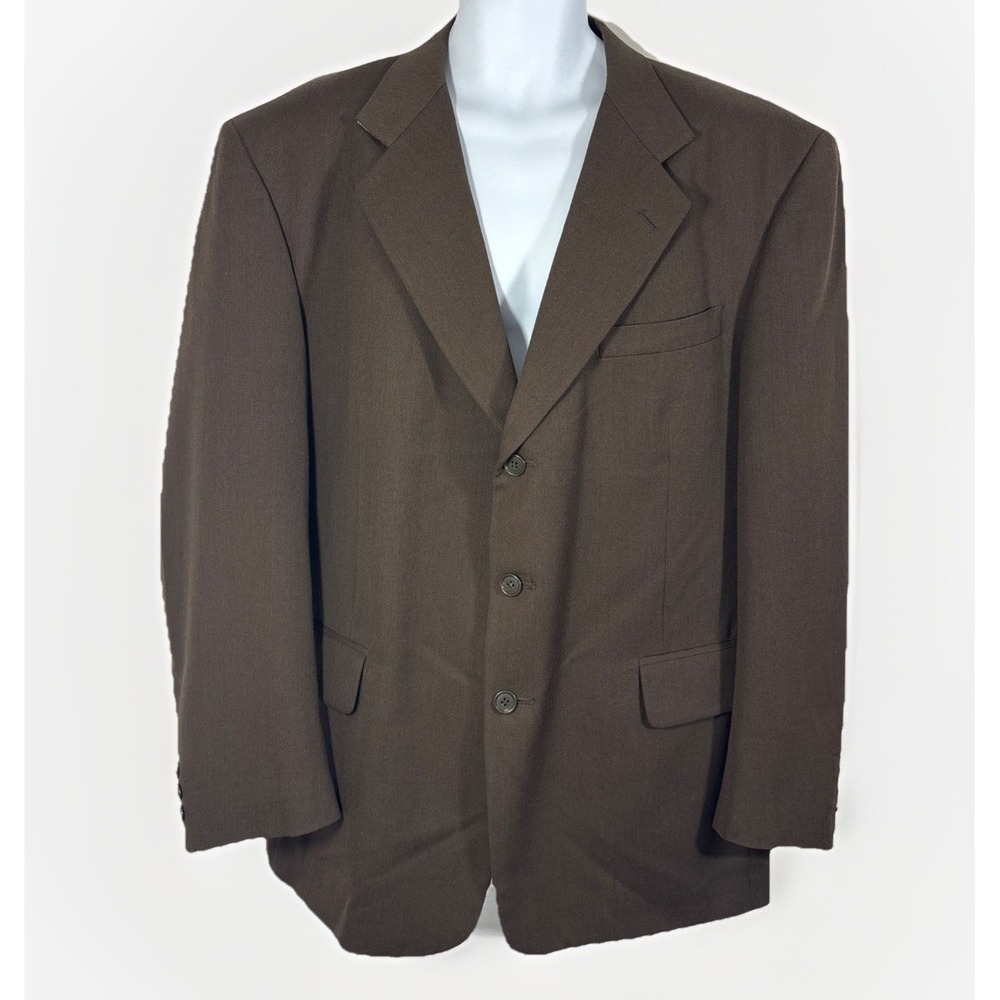Barry Manufacturing 100% Pure Wool Blazer (42R) Brown‎ 3-Button Sport Coat